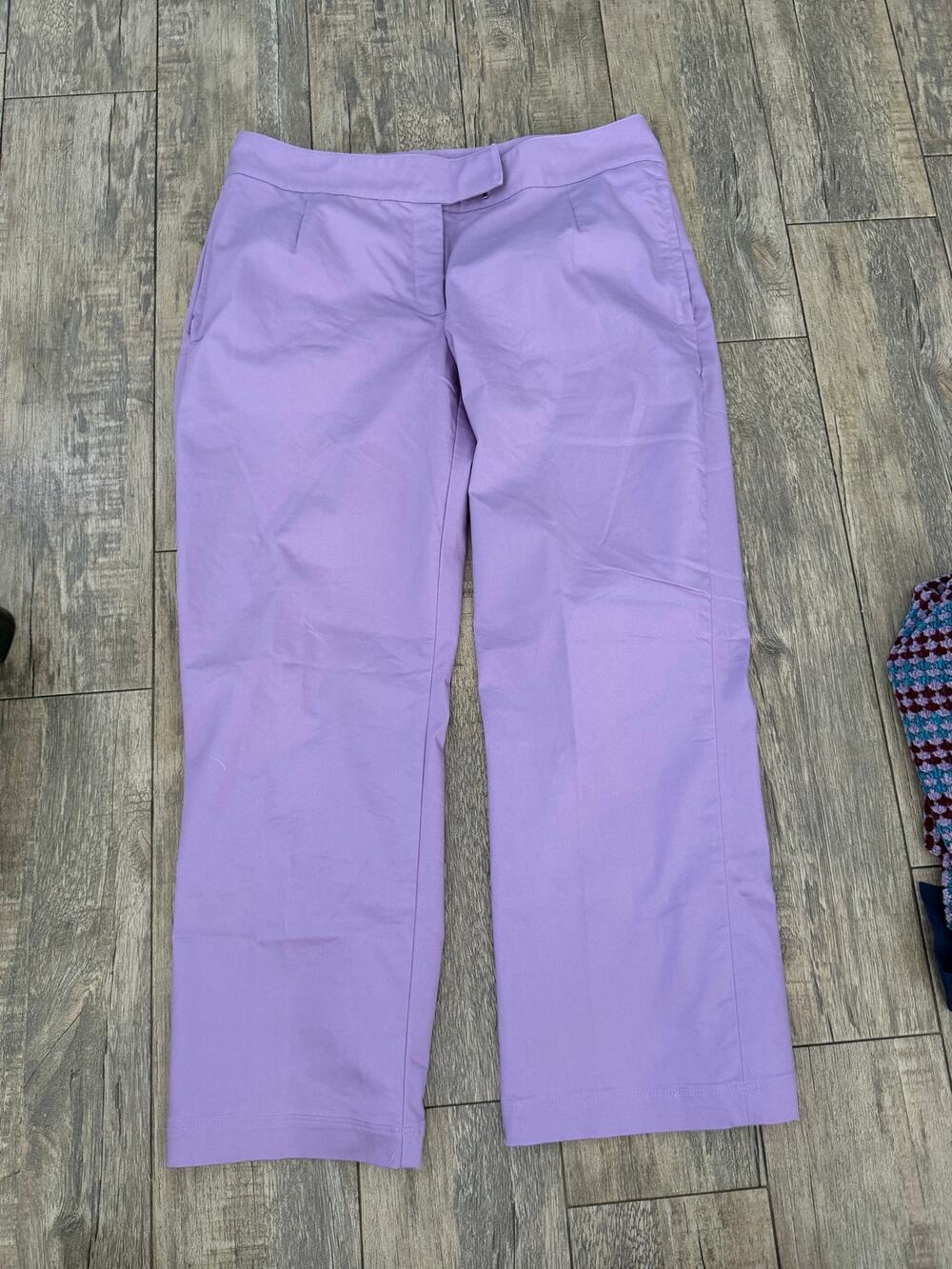 Nike Golf Chino Pants Size 8 Purple Cotton Stretch Straight Leg Zip Fly